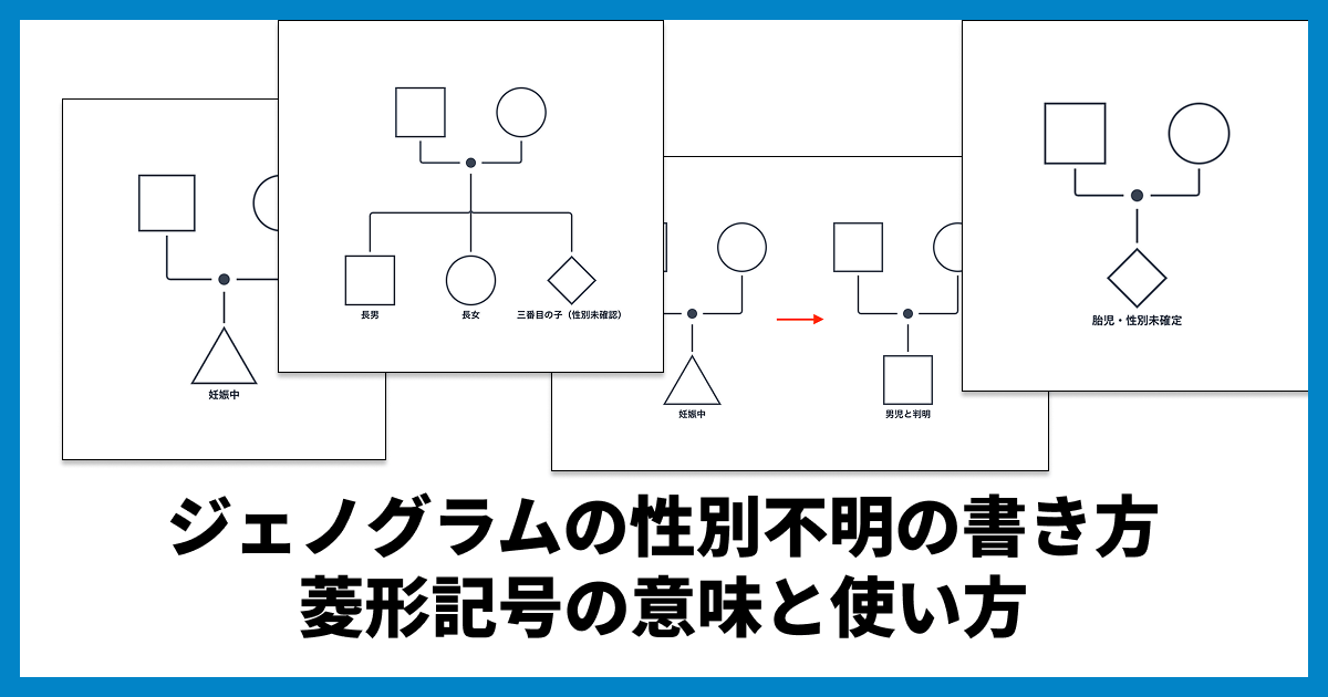 ジェノグラムの性別不明の書き方|菱形記号の意味と使い方